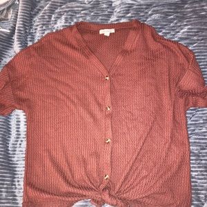 Wonderly red tied bottom shirt